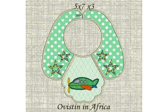 Green Plane Baby Bib Embroidery Design Review